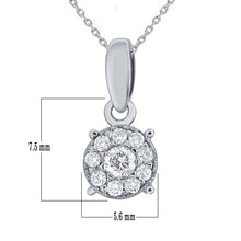Load image into Gallery viewer, 14k White Gold 1/8 Cttw Diamond Circle Wheel Halo Charm Pendant Necklace (H-I Color, I1-I2), 18&quot;