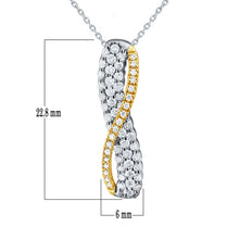 Load image into Gallery viewer, 14k Two-Tone Gold &amp; 1/2 Cttw Diamond Infinity Loop Slider Pendant Necklace (H-I Color, I1-I2), 18&quot;