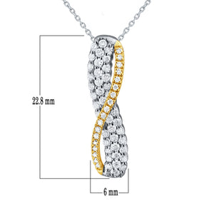 14k Two-Tone Gold & 1/2 Cttw Diamond Infinity Loop Slider Pendant Necklace (H-I Color, I1-I2), 18"