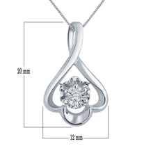 Load image into Gallery viewer, 10k White Gold &amp; Diamond Three-Petal Scalloped Loop Slider Pendant Necklace (0.03 Cttw, H-I Color, I1-I2), 18&quot;