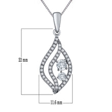 Load image into Gallery viewer, 14k White Gold &amp; 1/2 Cttw Diamond Accented Leaf-Shaped Pendant Necklace (H-I Color, I1-I2), 18&quot;