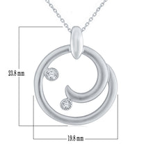 Load image into Gallery viewer, 10k White Gold Diamond-Accented Scrolled Open Circle Pendant Necklace (0.08 Cttw, H-I Color, I2-I3), 18&quot;