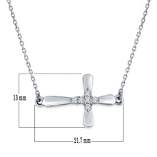 Load image into Gallery viewer, 14k White Gold &amp; Diamond Sideways Cross Necklace, 18&quot; (0.08 Cttw, H-I Color, I1-I2)