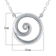 Load image into Gallery viewer, 10k White Gold &amp; Diamond Open Spiral Circle Pendant Necklace, 18&quot; (0.03 Cttw, H-I Color, I1-I2)