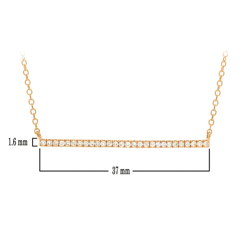14k Yellow, White or Rose Gold 1/4 Cttw Diamond-Accented Horizontal Bar Necklace, 18