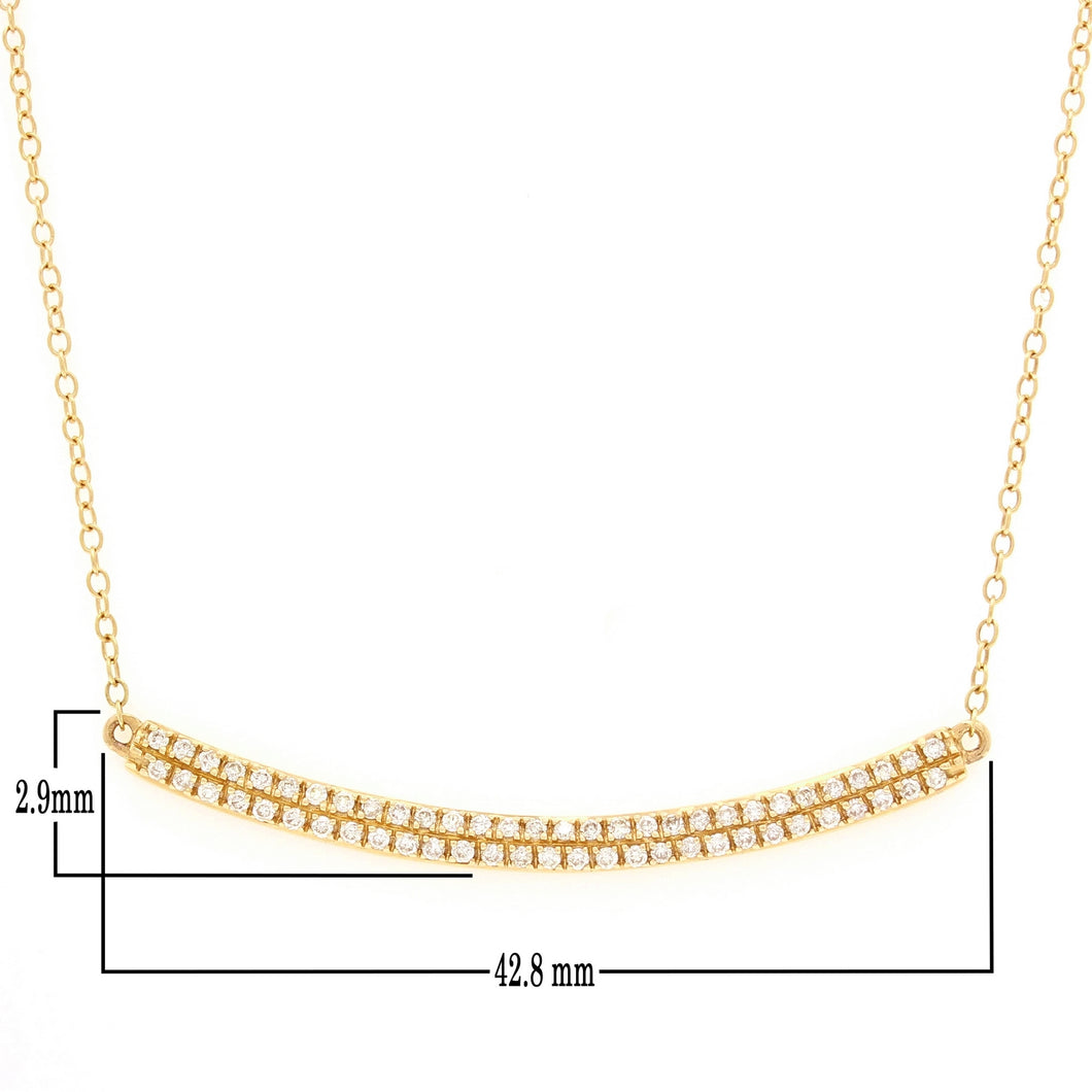 14k Yellow, White or Rose Gold 0.3 Cttw Diamond-Accented Curved Bar Necklace, 18