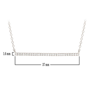 14k Yellow, White or Rose Gold 1/4 Cttw Diamond-Accented Horizontal Bar Necklace, 18" (H-I Color, I1-I2)