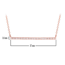 Load image into Gallery viewer, 14k Yellow, White or Rose Gold 1/4 Cttw Diamond-Accented Horizontal Bar Necklace, 18&quot; (H-I Color, I1-I2)