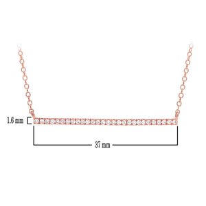14k Yellow, White or Rose Gold 1/4 Cttw Diamond-Accented Horizontal Bar Necklace, 18" (H-I Color, I1-I2)
