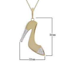 Load image into Gallery viewer, 10k Yellow Gold Diamond-Studded Stiletto Shoe Shaped Pendant Necklace (0.03 cttw, I-J Color, I1-I2 Clarity), 18&quot;