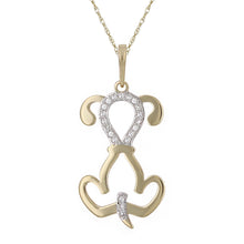 Load image into Gallery viewer, 10k Yellow Gold Diamond-Studded Puppy Dog Shaped Pendant Necklace (0.03 cttw, I-J Color, I1-I2 Clarity), 18&quot;