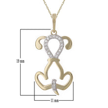 Load image into Gallery viewer, 10k Yellow Gold Diamond-Studded Puppy Dog Shaped Pendant Necklace (0.03 cttw, I-J Color, I1-I2 Clarity), 18&quot;