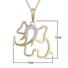Load image into Gallery viewer, 10k Yellow Gold Diamond-Studded Elephant Shaped Pendant Necklace (0.03 cttw, I-J Color, I1-I2 Clarity), 18&quot;