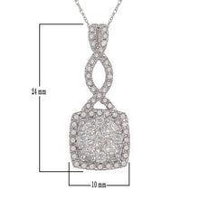 Load image into Gallery viewer, 14k White Gold and Diamond Square Cluster Eternity Bail Pendant Necklace (0.70 cttw, I-J Color, I1-I2 Clarity), 18&quot;