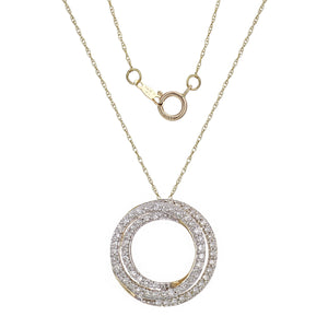 10k Yellow Gold and Diamond Intertwined Circles Pendant Necklace (0.33 cttw, I-J Color, I1-I2 Clarity), 18"