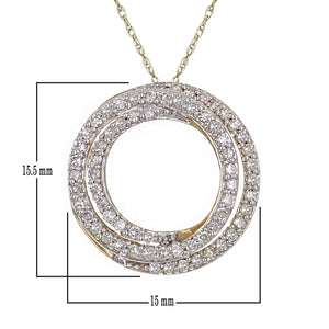 10k Yellow Gold and Diamond Intertwined Circles Pendant Necklace (0.33 cttw, I-J Color, I1-I2 Clarity), 18"