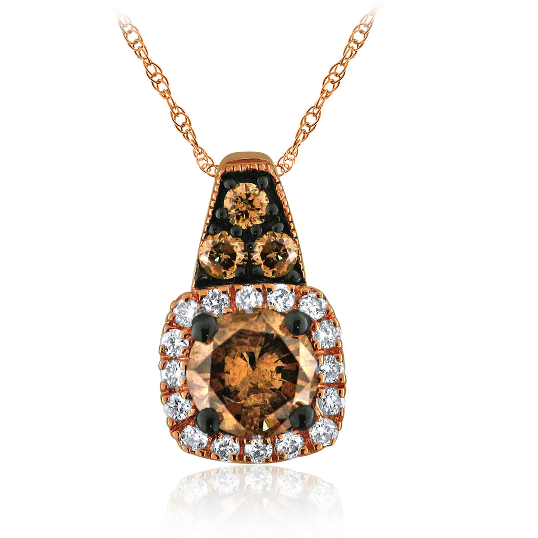 14k Rose Gold 0.50 Ct Two-Tone Diamond 18