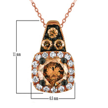 Load image into Gallery viewer, 14k Rose Gold 0.50 Ct Two-Tone Diamond 18&quot; Pendant Necklace (White Diamond 0.07 cttw, H-I / I1-I2; Brown Diamond 0.43 cttw)
