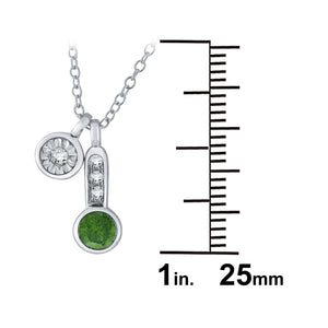 10k White Gold & 0.43 Cttw Diamond Multi-Charm Pendant Necklace (H-I Color, I1-I2), 18" (Multiple Colors)